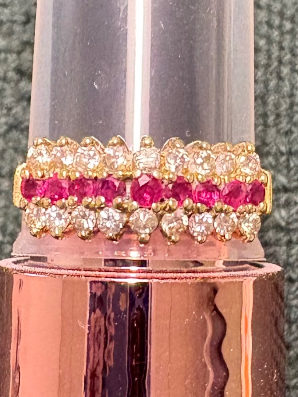 Diamond and ruby ring
